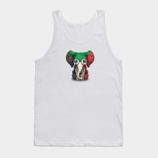 Baby Elephant with Glasses and Sudanese Flag Tank Top